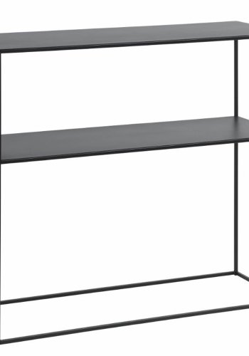 UNIQUE FURNITURE Pebble konsolbord, m. hylde - sort metal (90x35)