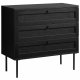 UNIQUE FURNITURE Pensacola kommode, m. 3 skuffer - sort polyrattan og sort melamin