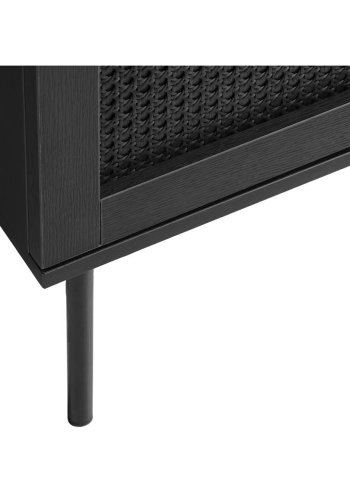 UNIQUE FURNITURE Pensacola kommode, m. 3 skuffer - sort polyrattan og sort melamin