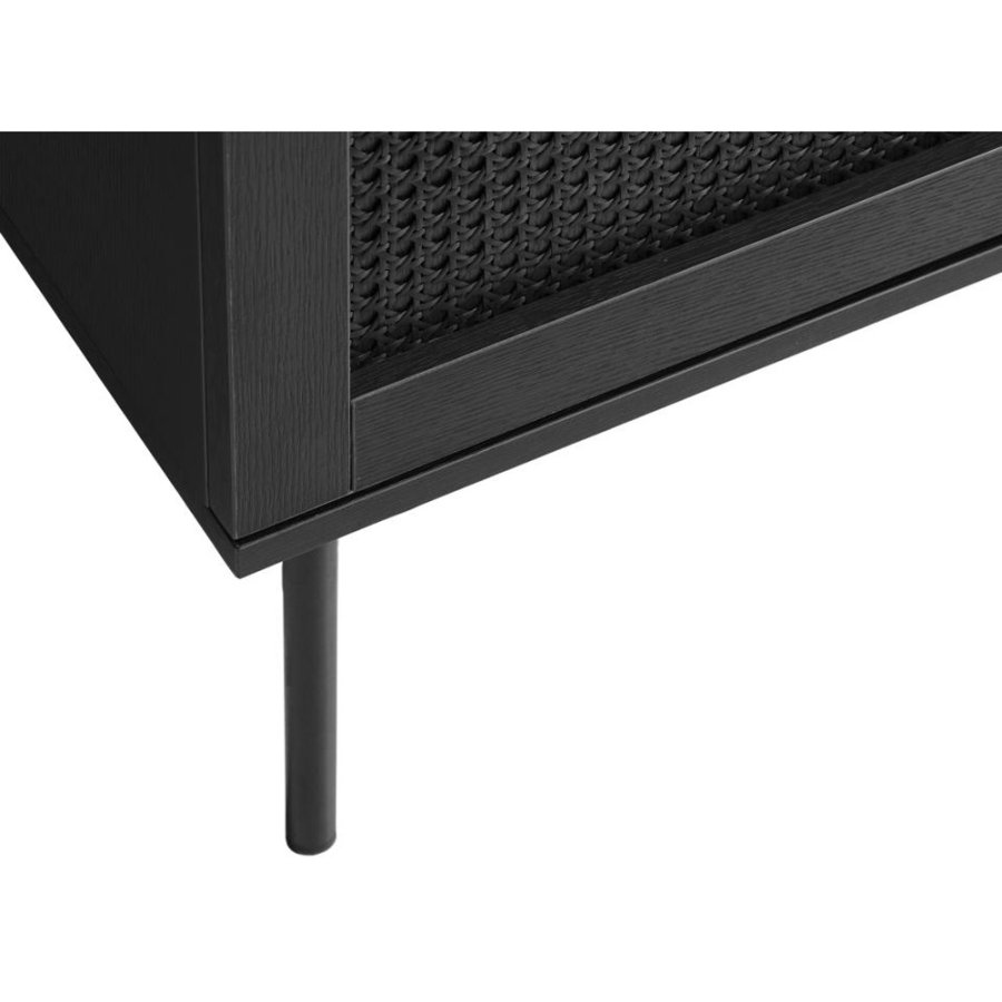 UNIQUE FURNITURE Pensacola kommode, m. 3 skuffer - sort polyrattan og sort melamin