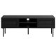 UNIQUE FURNITURE Pensacola TV-bord, m. 2 lger og 1 hylde - sort polyrattan og sort melamin (120x40)