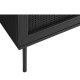 UNIQUE FURNITURE Pensacola TV-bord, m. 2 lger og 1 hylde - sort polyrattan og sort melamin (120x40)