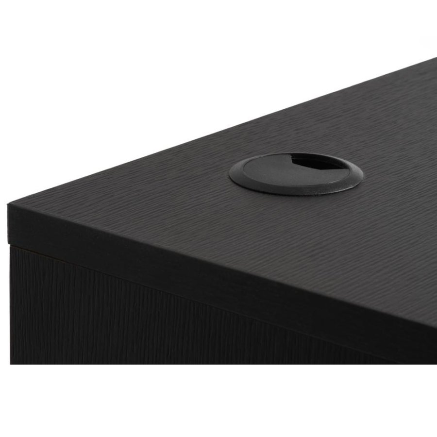 UNIQUE FURNITURE Pensacola skrivebord, m. 1 rum og 1 skuffe - sort melamin og sort metal (120x60)