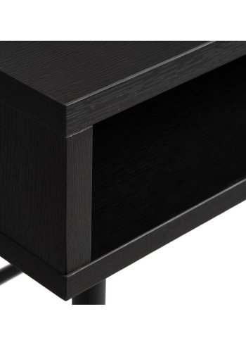 UNIQUE FURNITURE Pensacola skrivebord, m. 1 rum og 1 skuffe - sort melamin og sort metal (120x60)
