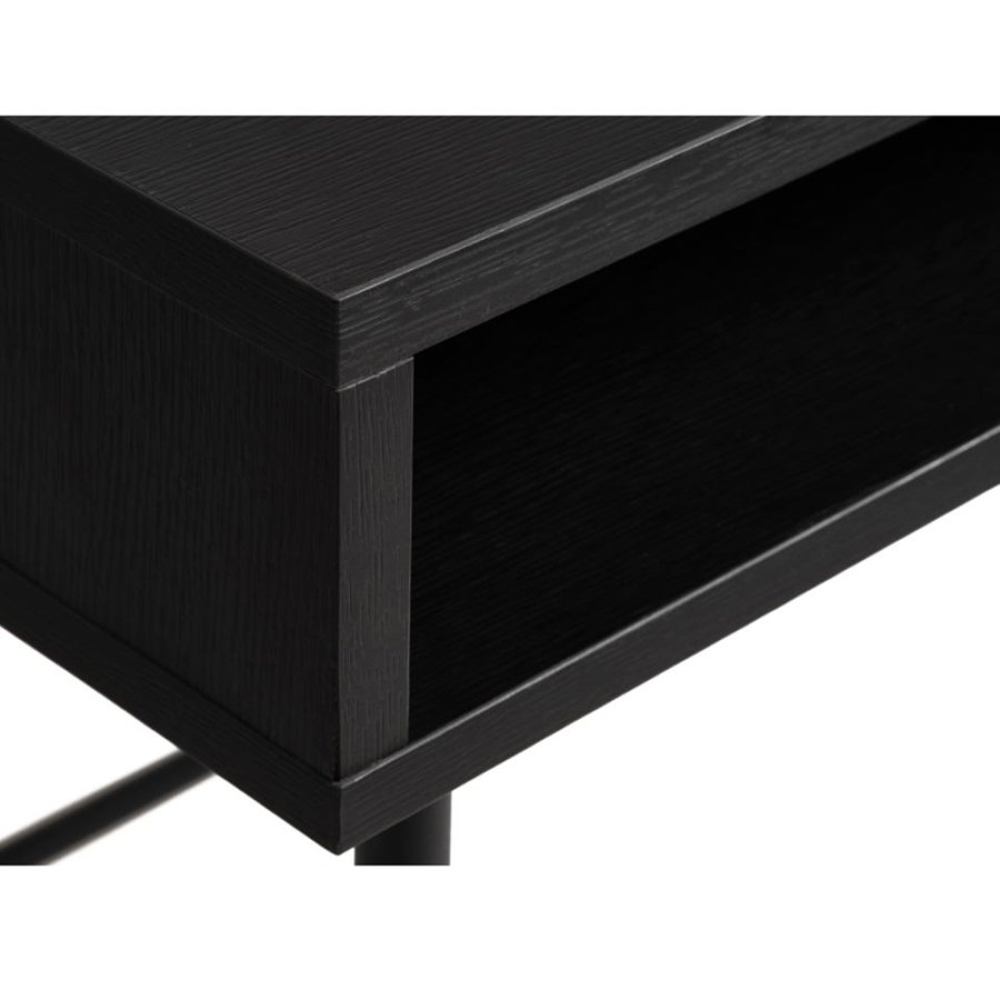 UNIQUE FURNITURE Pensacola skrivebord, m. 1 rum og 1 skuffe - sort melamin og sort metal (120x60)