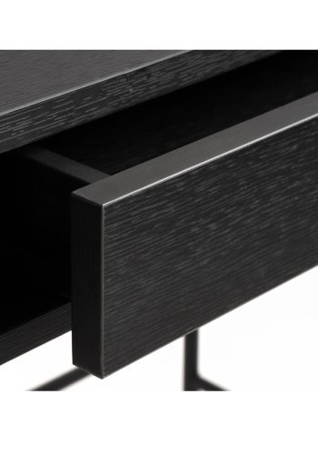 UNIQUE FURNITURE Pensacola skrivebord, m. 1 rum og 1 skuffe - sort melamin og sort metal (120x60)