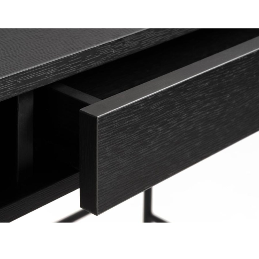UNIQUE FURNITURE Pensacola skrivebord, m. 1 rum og 1 skuffe - sort melamin og sort metal (120x60)