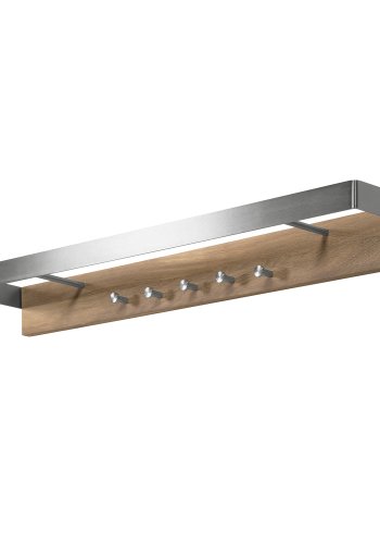 SPINDER DESIGN rektangulr Noa knagerkke, m. 5 knager og 2 bjlestnger - stl