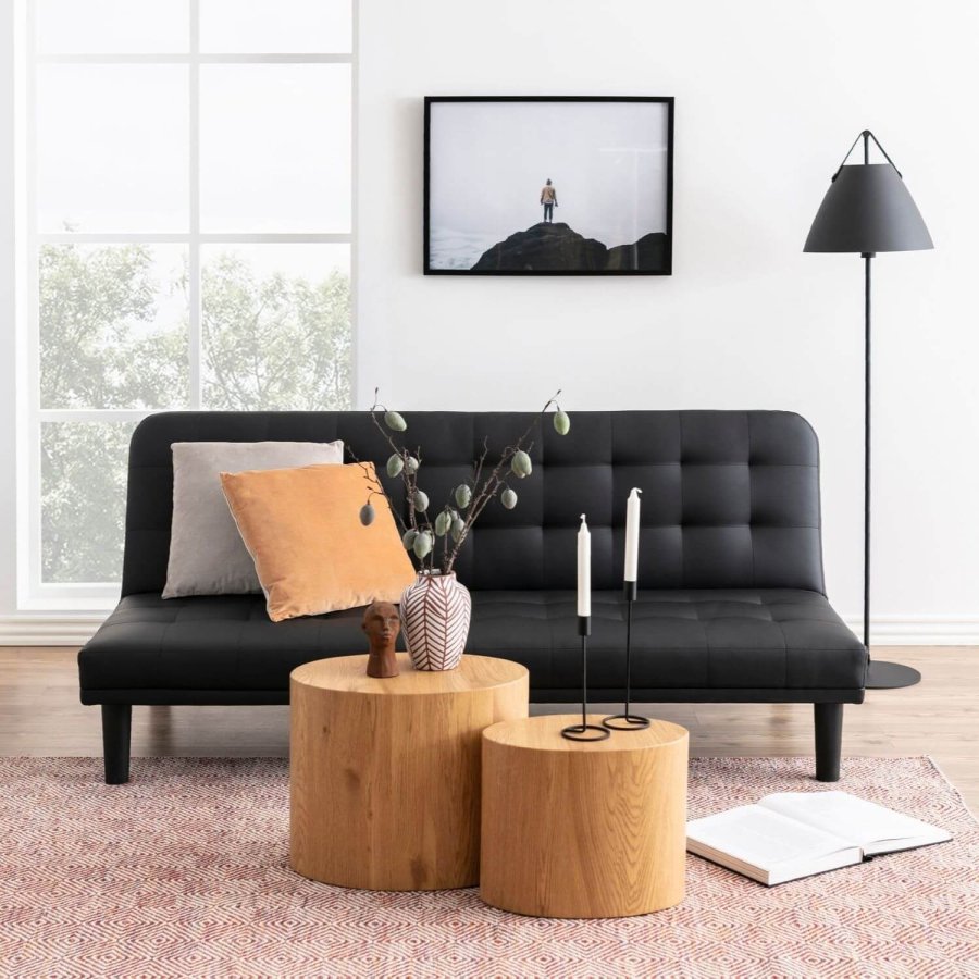 ACT NORDIC Mice sofabord - natur papir vild eg, oval (st á 2)