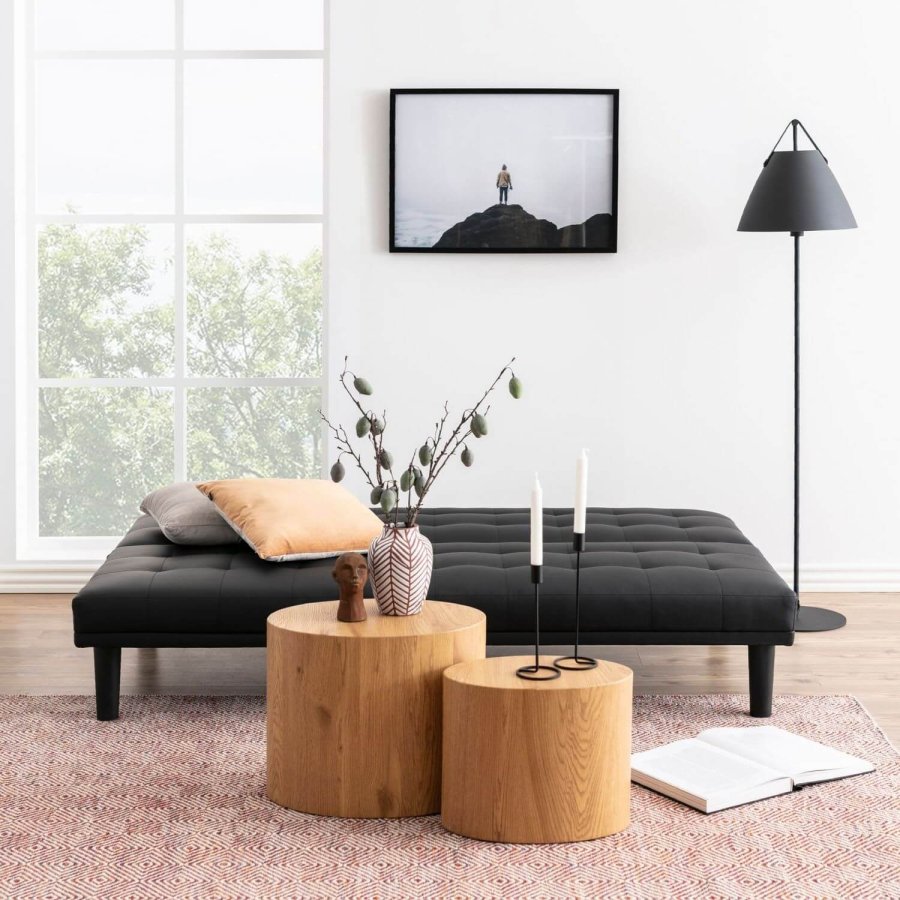 ACT NORDIC Mice sofabord - natur papir vild eg, oval (st á 2)