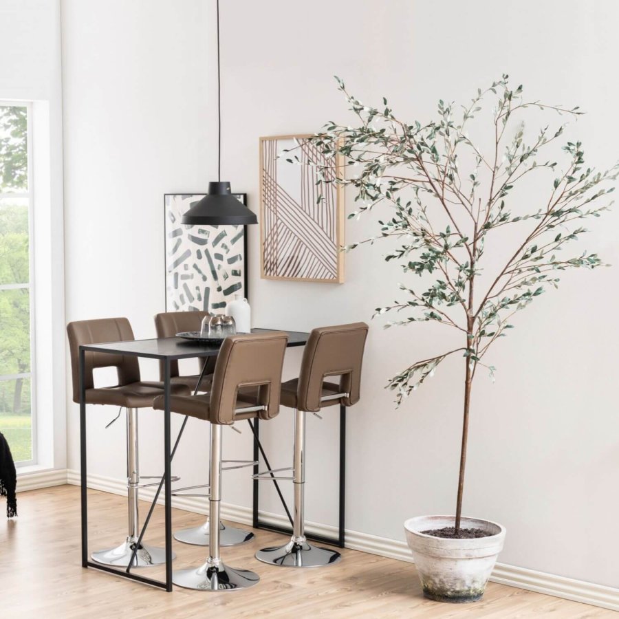 ACT NORDIC Seaford barbord - sort melamin ask/metal, rektangulr (120x60)