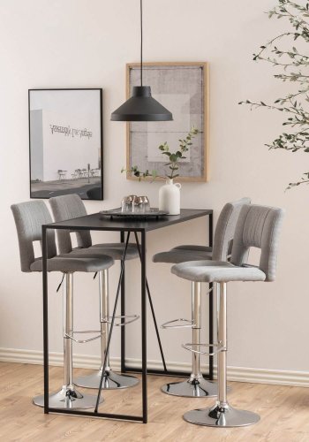 ACT NORDIC Seaford barbord - sort melamin ask/metal, rektangulr (120x60)