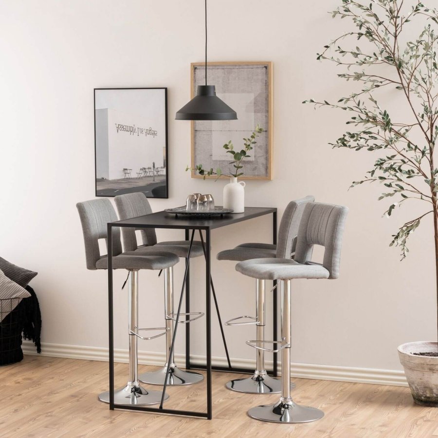 ACT NORDIC Seaford barbord - sort melamin ask/metal, rektangulr (120x60)