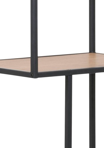 ACT NORDIC Seaford bogreol - natur/sort papir vild eg/metal, m. 4 hylder