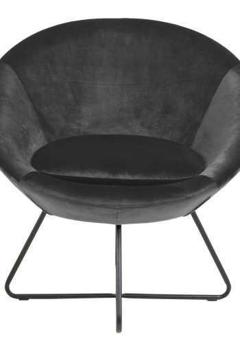 ACT NORDIC Center loungestol - mrkegr/sort stof/metal, m. armln