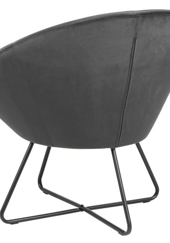 ACT NORDIC Center loungestol - mrkegr/sort stof/metal, m. armln