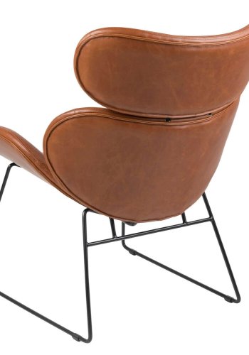ACT NORDIC Cazar lnestol - cognac/sort kunstlder/metal 