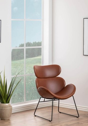 ACT NORDIC Cazar lnestol - cognac/sort kunstlder/metal 