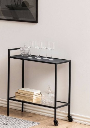 ACT NORDIC Seaford rullebord - stl med glasplade, m. hjul