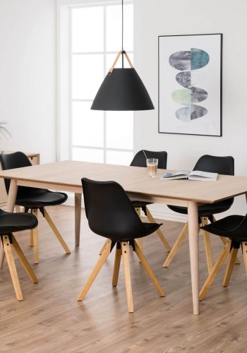 ACT NORDIC Century Spisebord - Naturfarvet tr, hvidpigmenteret eg, m. udtrk, rektangulr, (75x200x100)