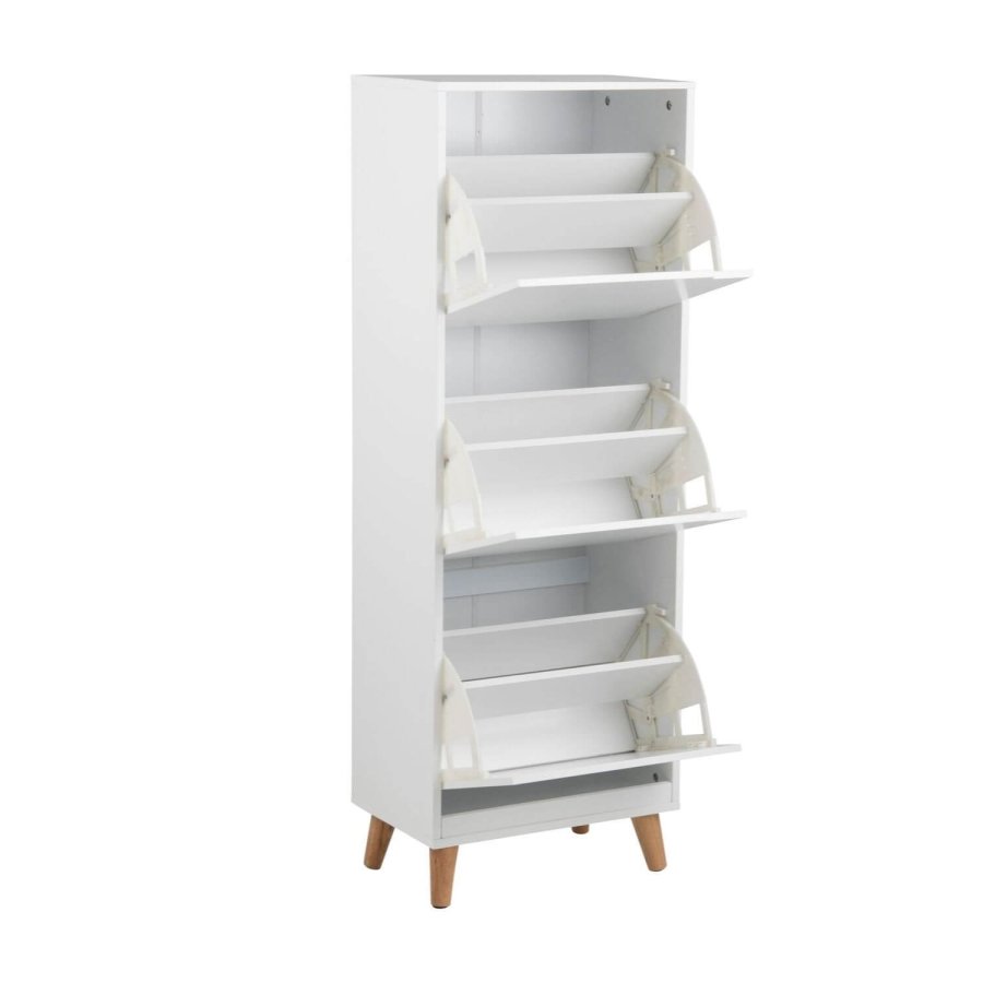 ACT NORDIC Mitra skoskab - hvid tr, m. 3 lger