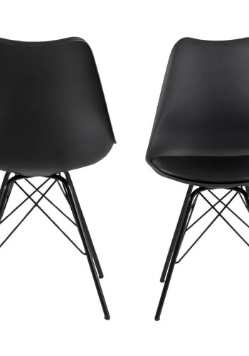 ACT NORDIC Eris spisebordsstol - sort plastik/metal, m. hynde