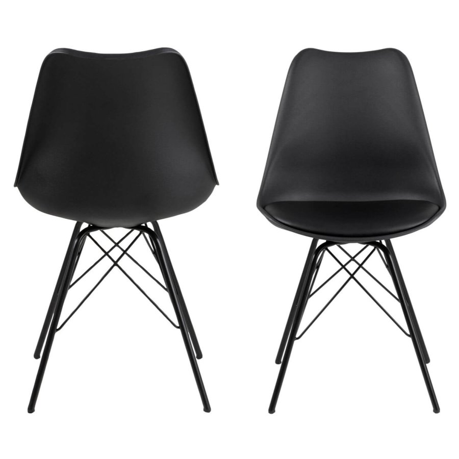 ACT NORDIC Eris spisebordsstol - sort plastik/metal, m. hynde