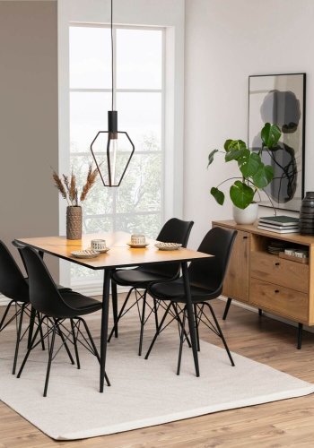 ACT NORDIC Eris spisebordsstol - sort plastik/metal, m. hynde