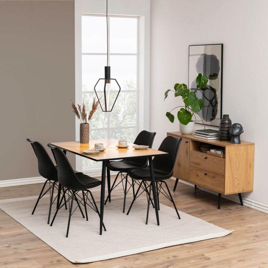 ACT NORDIC Eris spisebordsstol - sort plastik/metal, m. hynde