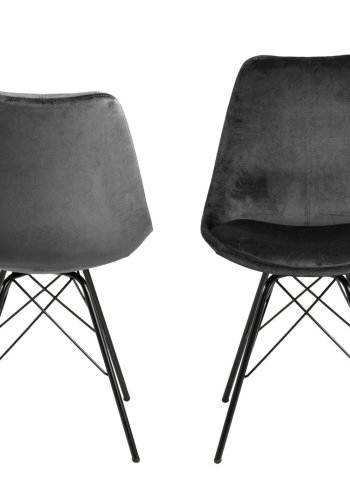 ACT NORDIC Eris spisebordsstol - mrkegr/sort stof/metal