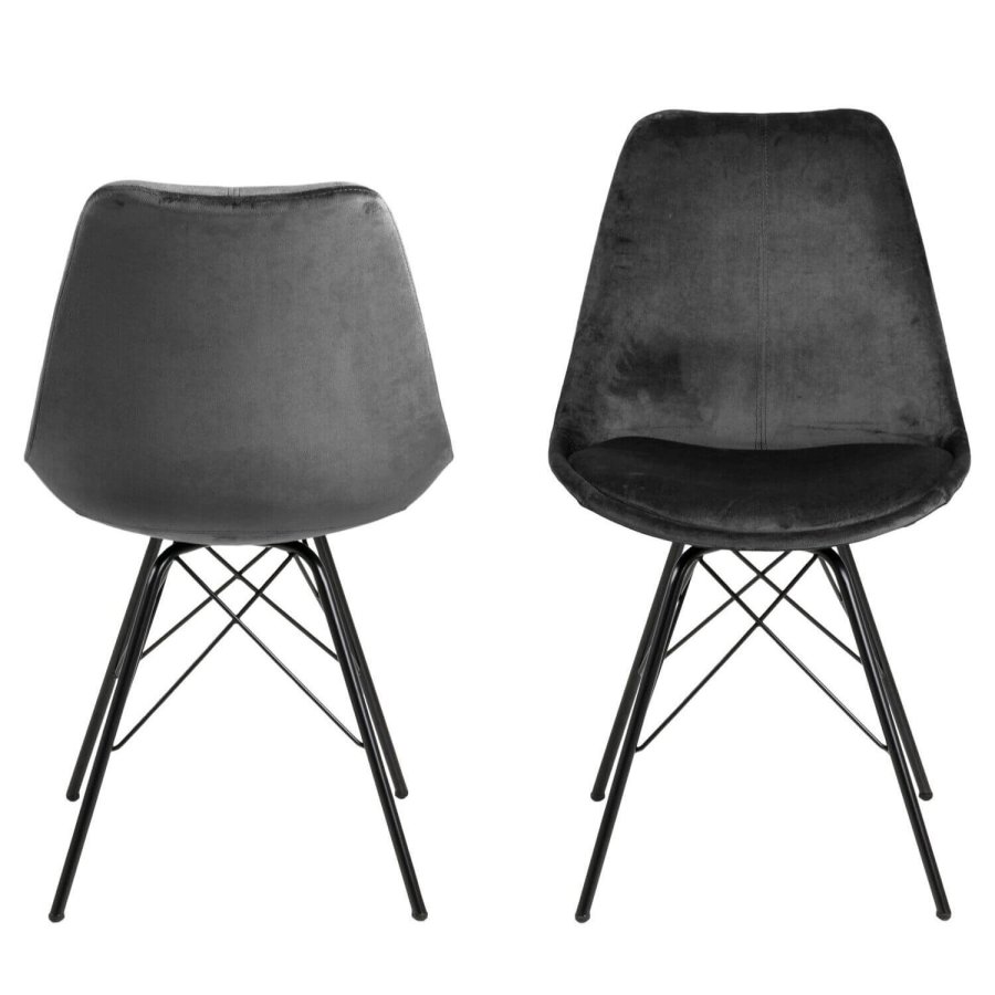 ACT NORDIC Eris spisebordsstol - mrkegr/sort stof/metal