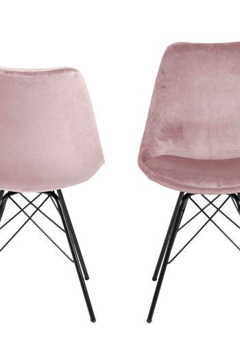 ACT NORDIC Eris spisebordsstol - stvet rosa/sort stof/metal