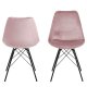 ACT NORDIC Eris spisebordsstol - stvet rosa/sort stof/metal
