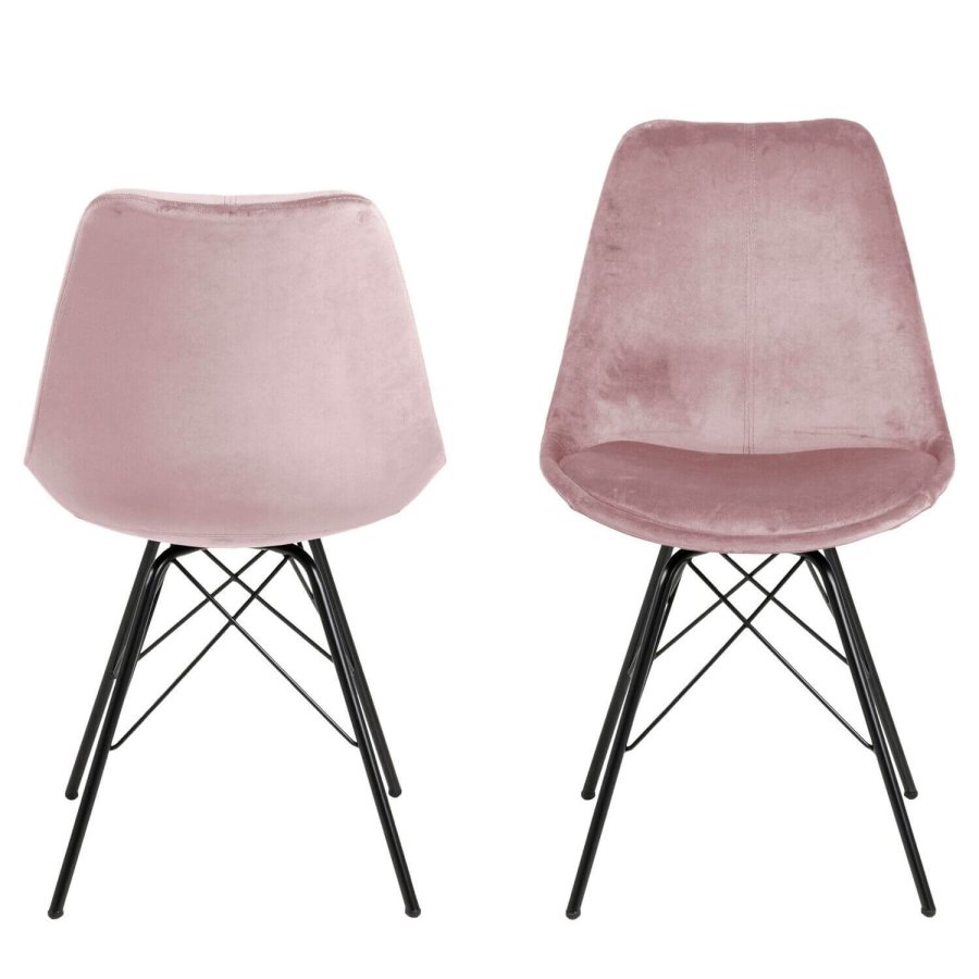 ACT NORDIC Eris spisebordsstol - stvet rosa/sort stof/metal