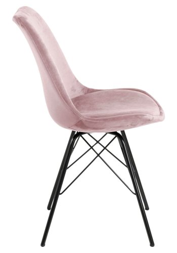 ACT NORDIC Eris spisebordsstol - stvet rosa/sort stof/metal