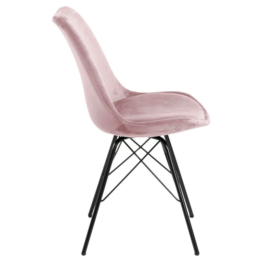 ACT NORDIC Eris spisebordsstol - stvet rosa/sort stof/metal