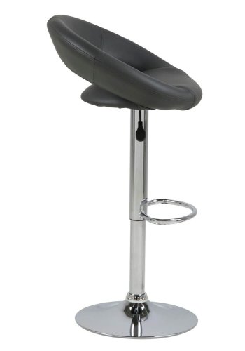 ACT NORDIC Plump barstol - mrkegr kunstlder/krom, med gaspatron