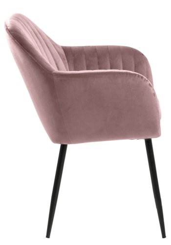 ACT NORDIC Emilia lnestol - rosa/sort stof/metal, m. armln