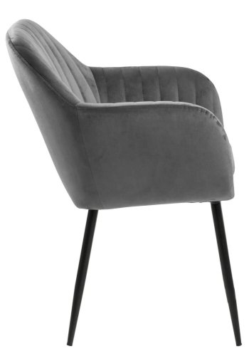 ACT NORDIC Emilia lnestol - mrkegr/sort stof/metal, m. armln