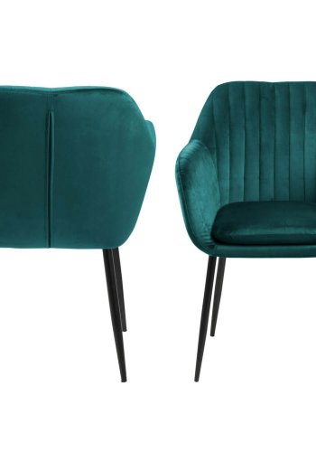 ACT NORDIC Emilia lnestol - flaskegrn/sort stof/metal, m. armln