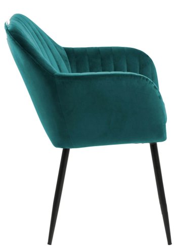 ACT NORDIC Emilia lnestol - flaskegrn/sort stof/metal, m. armln