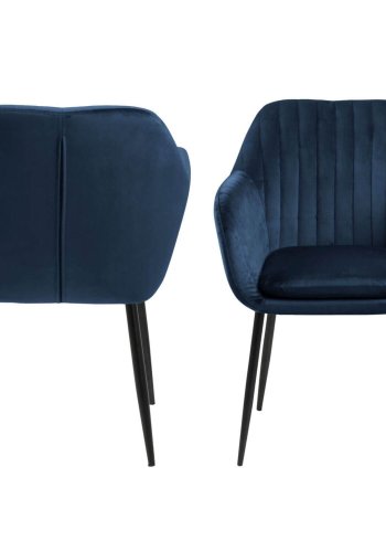 ACT NORDIC Emilia lnestol - mrkebl/sort stof/metal, m. armln