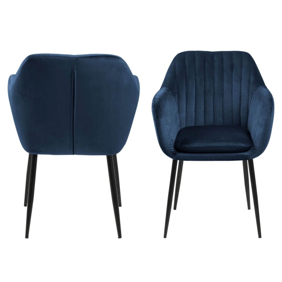 ACT NORDIC Emilia lnestol - mrkebl/sort stof/metal, m. armln