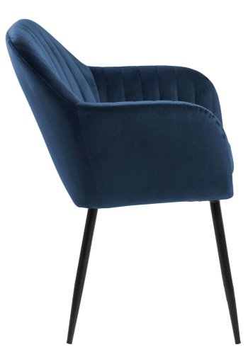 ACT NORDIC Emilia lnestol - mrkebl/sort stof/metal, m. armln