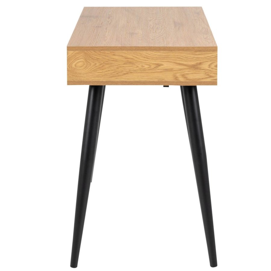 ACT NORDIC Neptun skrivebord i finer - natur papir vild eg/sort, m. 3 skuffer (110x50)