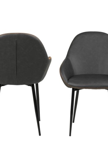 ACT NORDIC Candis lnestol - gr kunstlder og sort stel, m. armln