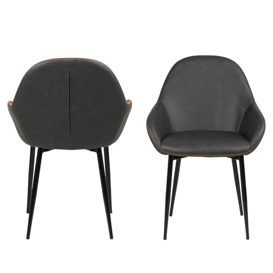 ACT NORDIC Candis lnestol - gr kunstlder og sort stel, m. armln