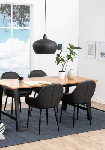 ACT NORDIC Candis lnestol - gr kunstlder og sort stel, m. armln