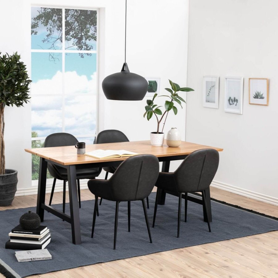 ACT NORDIC Candis lnestol - gr kunstlder og sort stel, m. armln