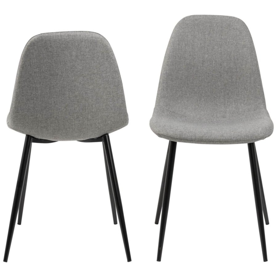 ACT NORDIC Wilma spisebordsstol - lysegr/sort stof/metal 